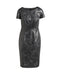 Grey Leather Effect Fitted Dress-Dress-Conquista-36-Urbanheer