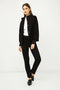 Woollen Black Short Jacket with Knit Cuffs-Conquista-36-Urbanheer