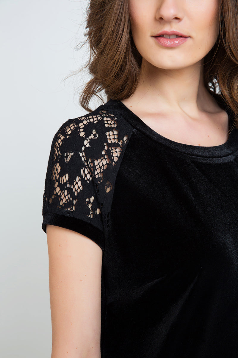 Velvet and Lace Black Dress-Conquista-36-Urbanheer