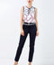 Fitted Pants With Contrast White Stripe-TROUSERS-Conquista-36-Urbanheer