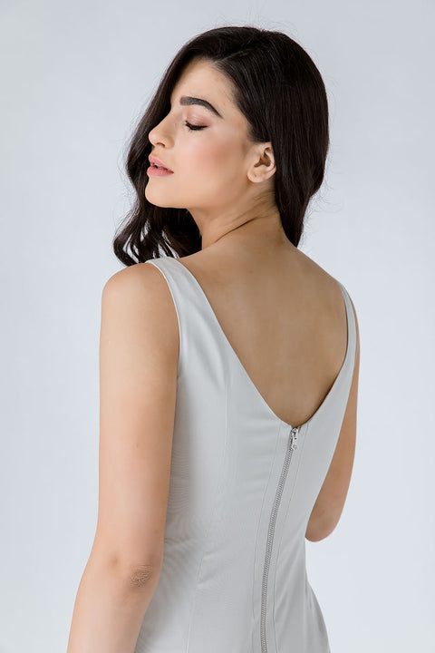 Fitted Sleeveless Dress with Two-Way Zip-Conquista-38-Urbanheer