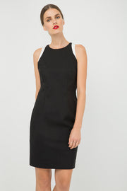 Black Sleeveless dress with Contrast Detail-Conquista-36-Urbanheer