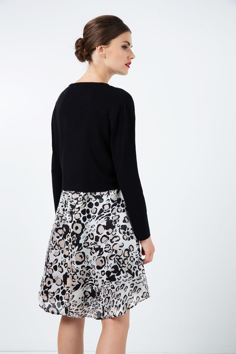 Zigzag Black Knit Cardigan-Conquista-M-Urbanheer