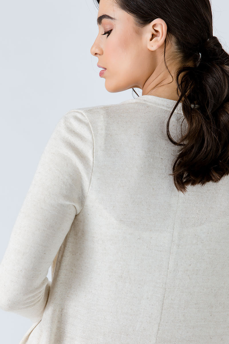 Sand Open Front Linen Cardigan-Conquista-36-Urbanheer