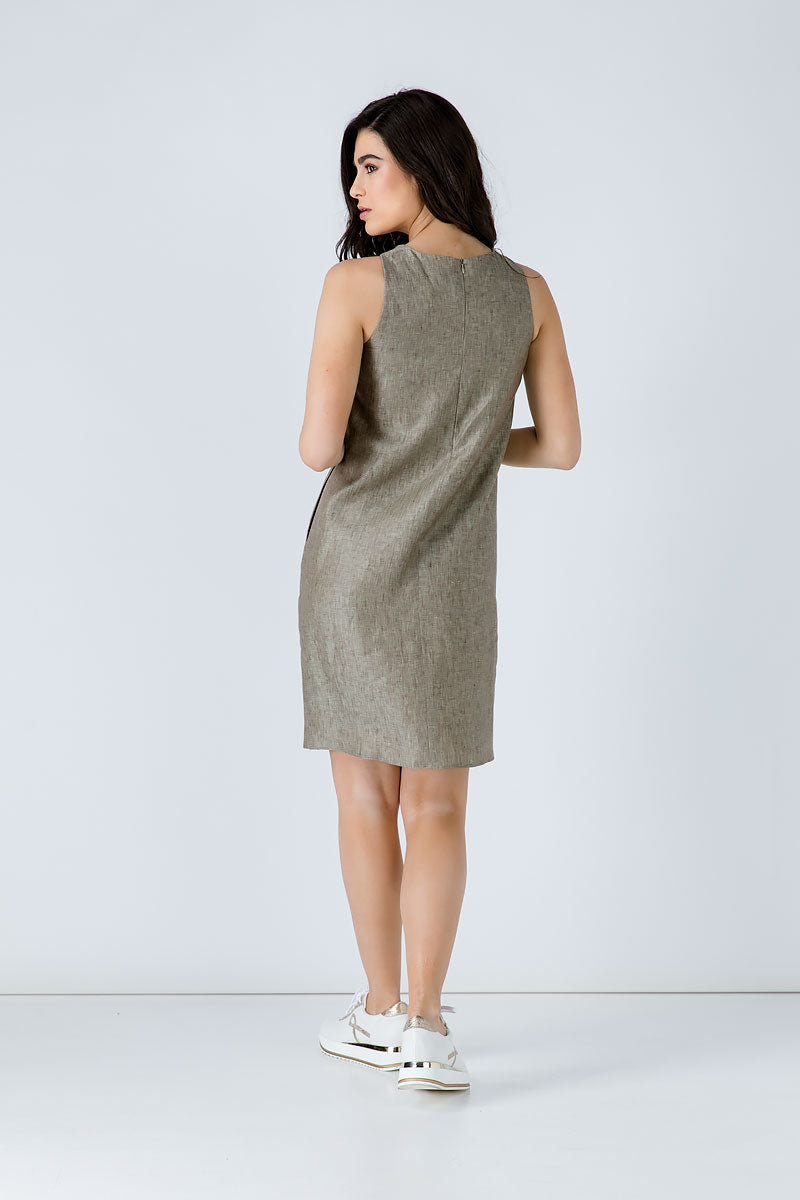 Sleeveless Sack Dress With Pockets-Dresses-Conquista-36-Urbanheer