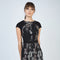 Print Cap Sleeve Dress with Waistband-Conquista-38-Urbanheer