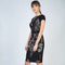 Print Cap Sleeve Dress with Waistband-Conquista-38-Urbanheer