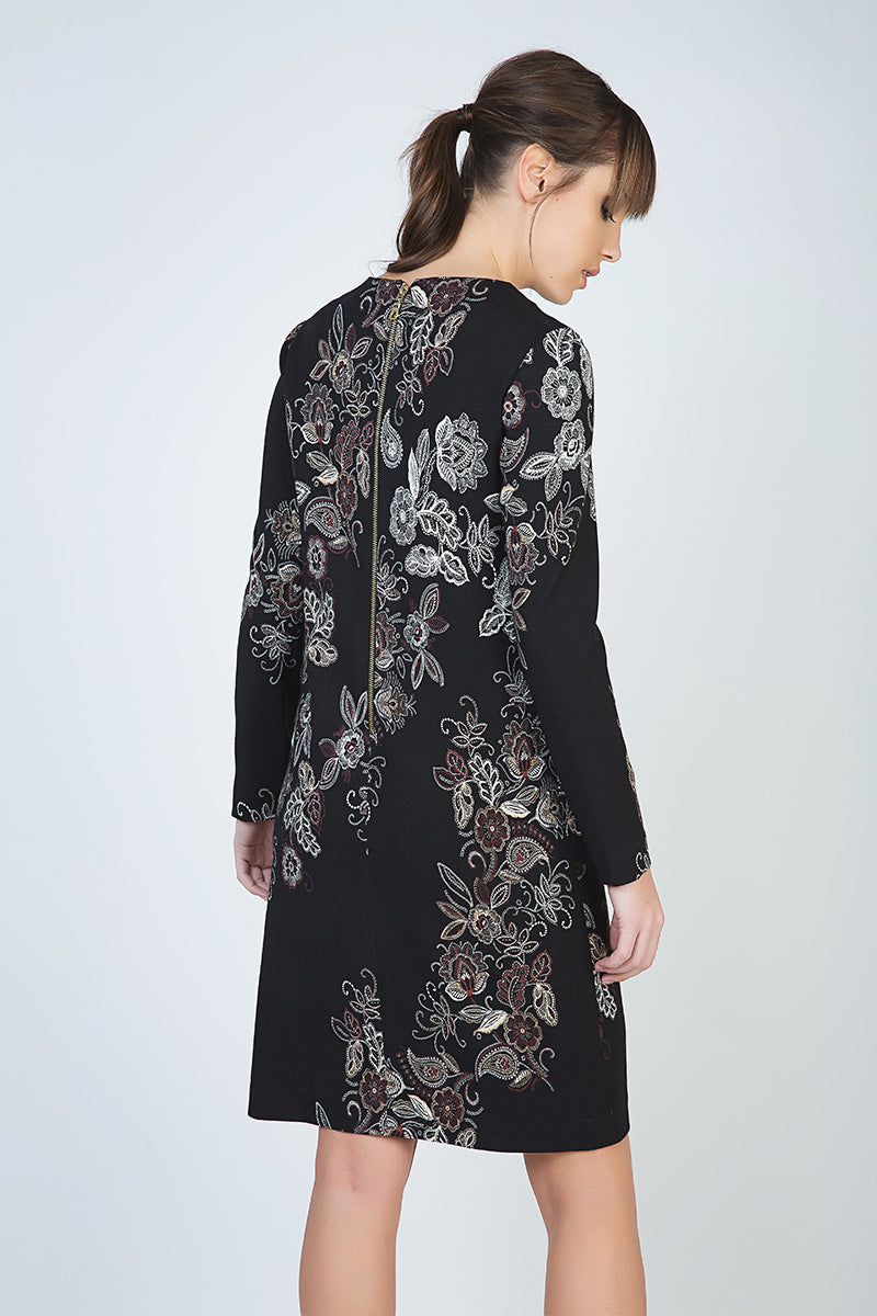 Long Sleeve Straight Dress-Dresses-Conquista-38-Urbanheer