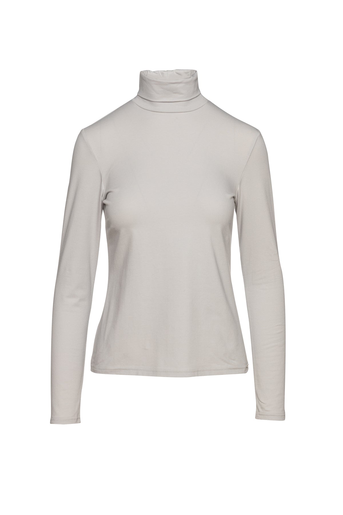 Grey Long Sleeve Polo Neck Jumper-Tops-Conquista-36-Urbanheer