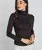 Dark Brown Turtle Neck Top By Conquista-Tops-Conquista-40-Urbanheer