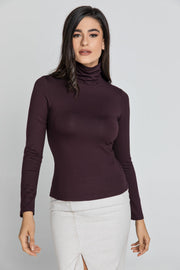 Maroon Turtle Neck Top By Conquista-Conquista-40-Urbanheer
