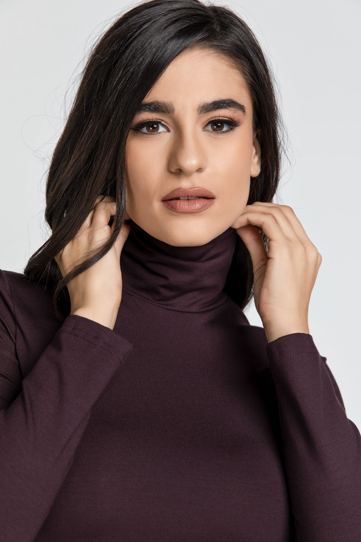Maroon Turtle Neck Top By Conquista-Conquista-40-Urbanheer