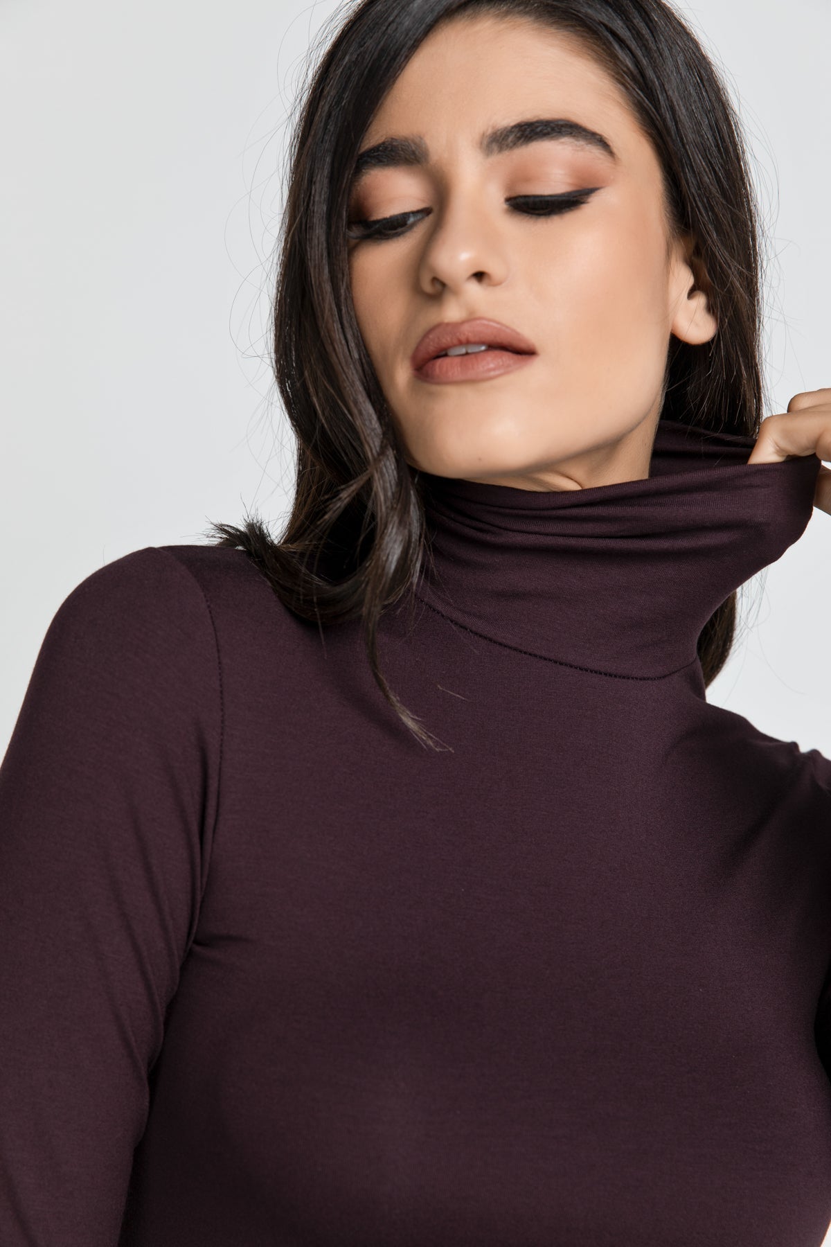 Maroon Turtle Neck Top By Conquista-Conquista-40-Urbanheer