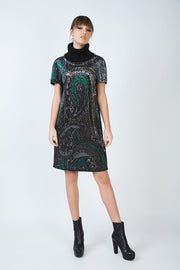 Turtleneck A Line Print Dress-Conquista-38-Urbanheer