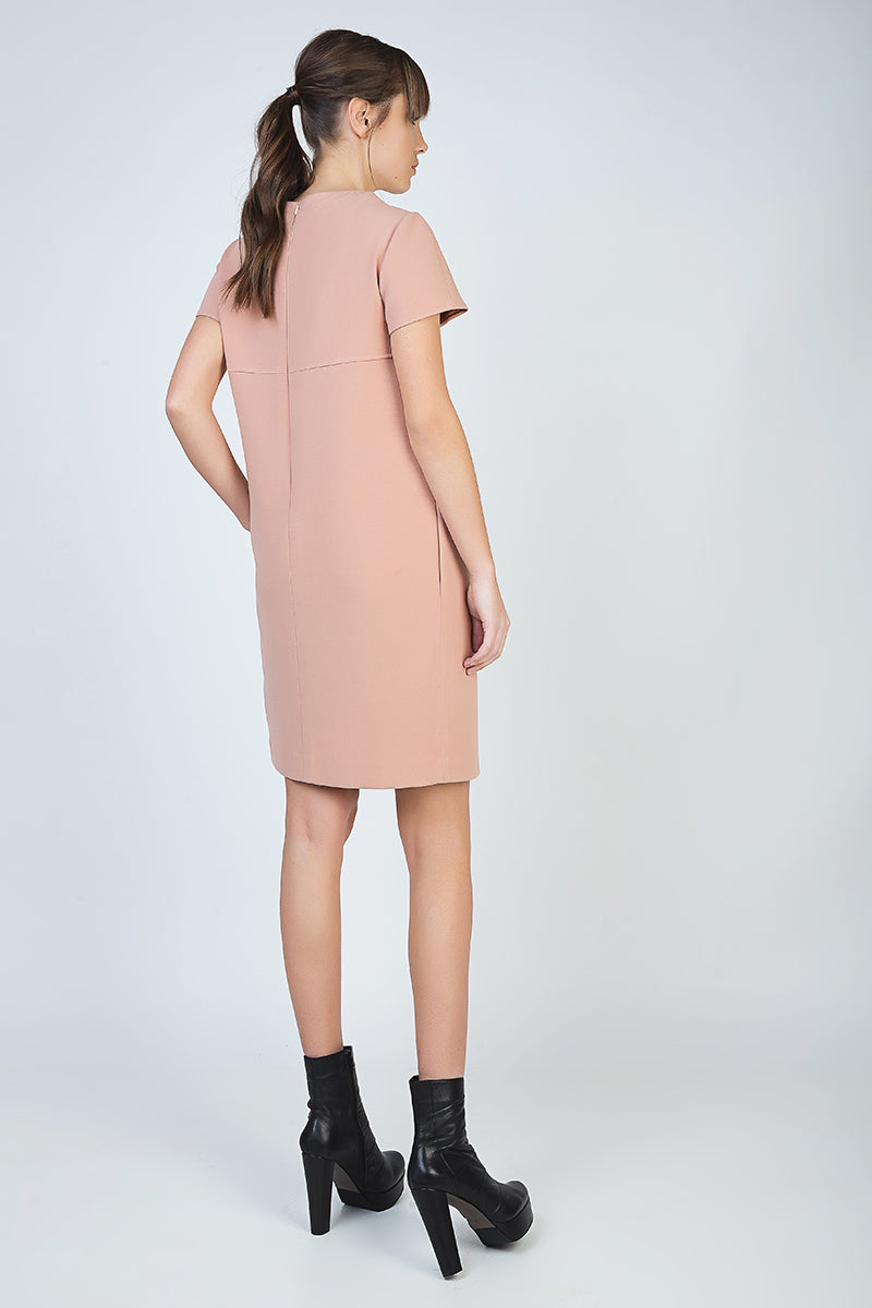 Sack Dress In Crepe Fabric-Conquista-38-Urbanheer