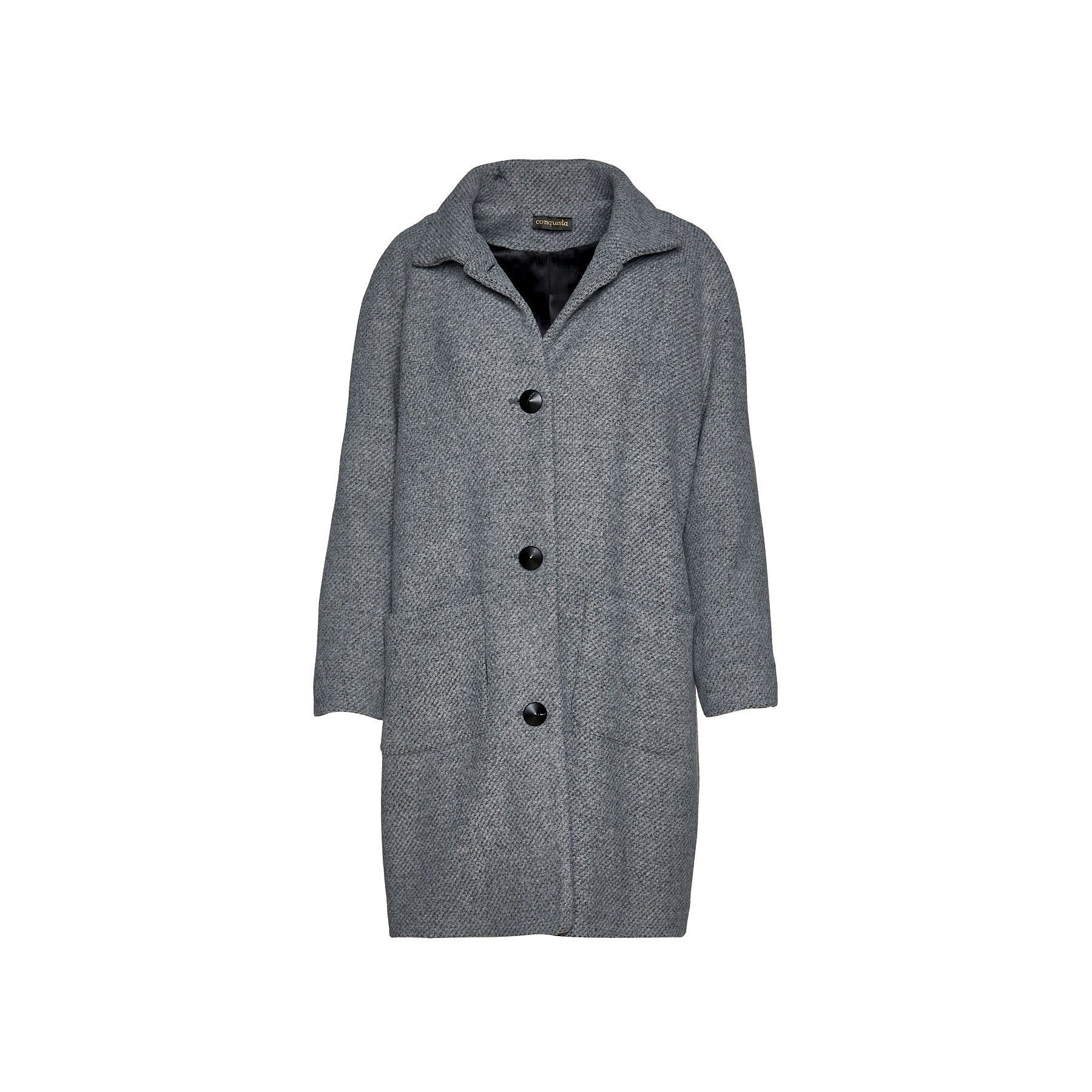 Wool Blend Grey Coat By Conquista Fashion-Conquista-36-Urbanheer