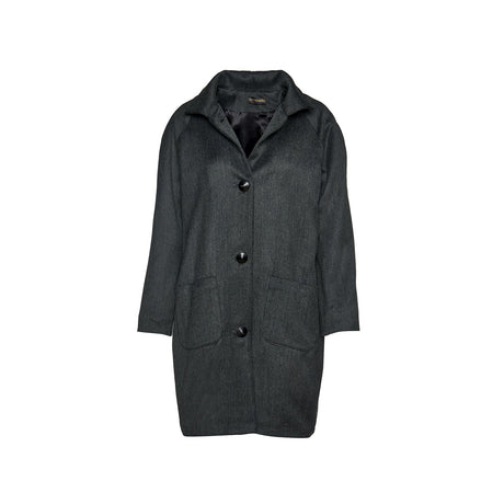 Wool Blend Dark Grey Coat by Conquista Fashion-0
