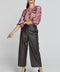 Dark Brown Faux Leather Culottes-TROUSERS-Conquista-S-Urbanheer