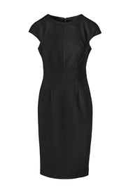 Fitted Black Dress with Cap Sleeves by Conquista Fashion-Conquista-38-Urbanheer