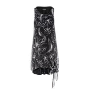 Sleeveless Double Layer Dress In Black And White-Conquista-36-Urbanheer