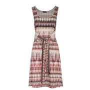 Patterned Sleeveless Dress With Tie Waist-Dresses-conquista-38-Urbanheer