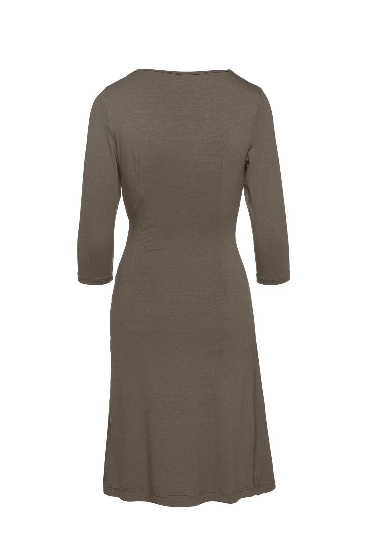 Faux Wrap Dress In Sustainable Fabric Jersey In Khaki-Conquista-36-Urbanheer
