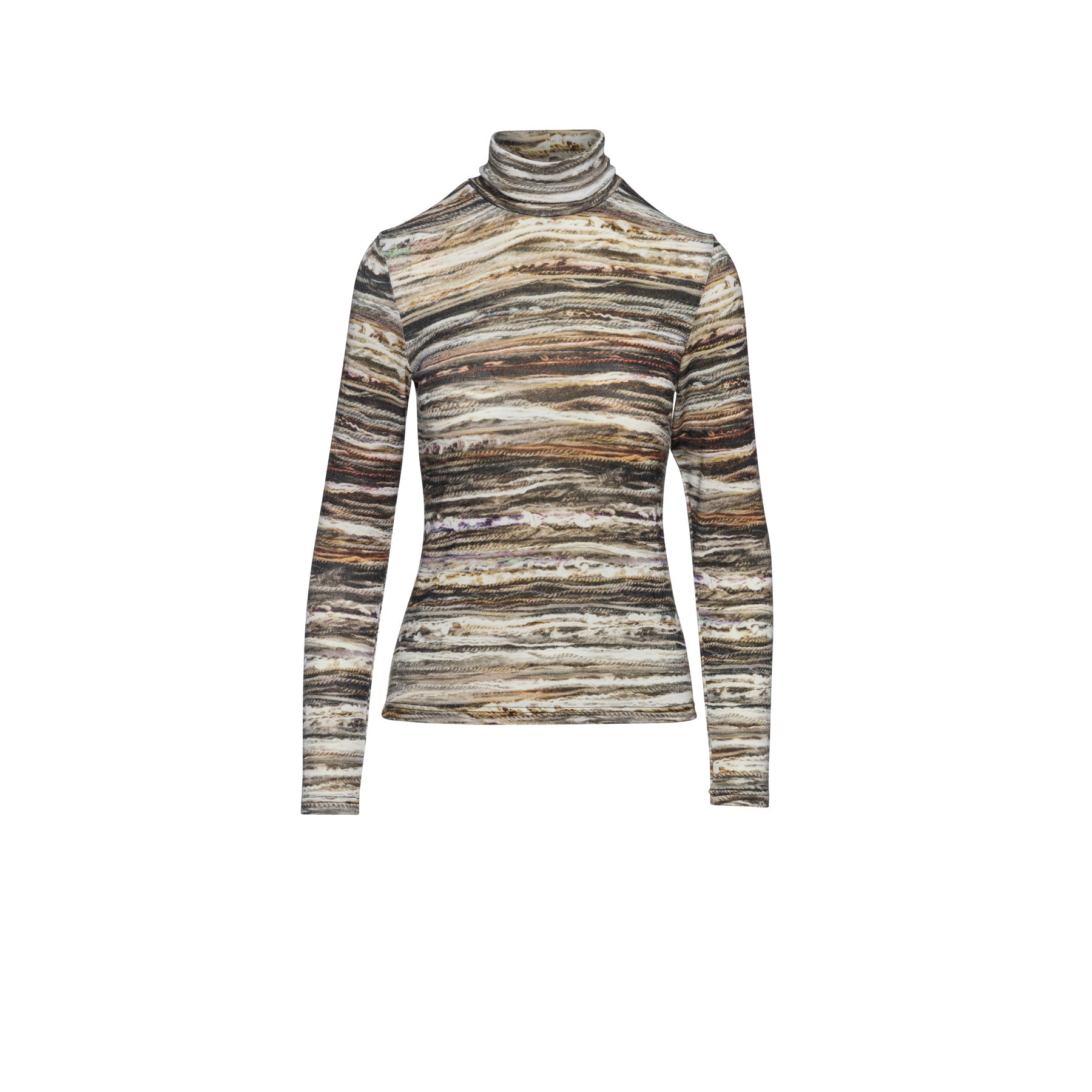 Print Long Sleeve Knit Polo Neck Jumper-Conquista-36-Urbanheer