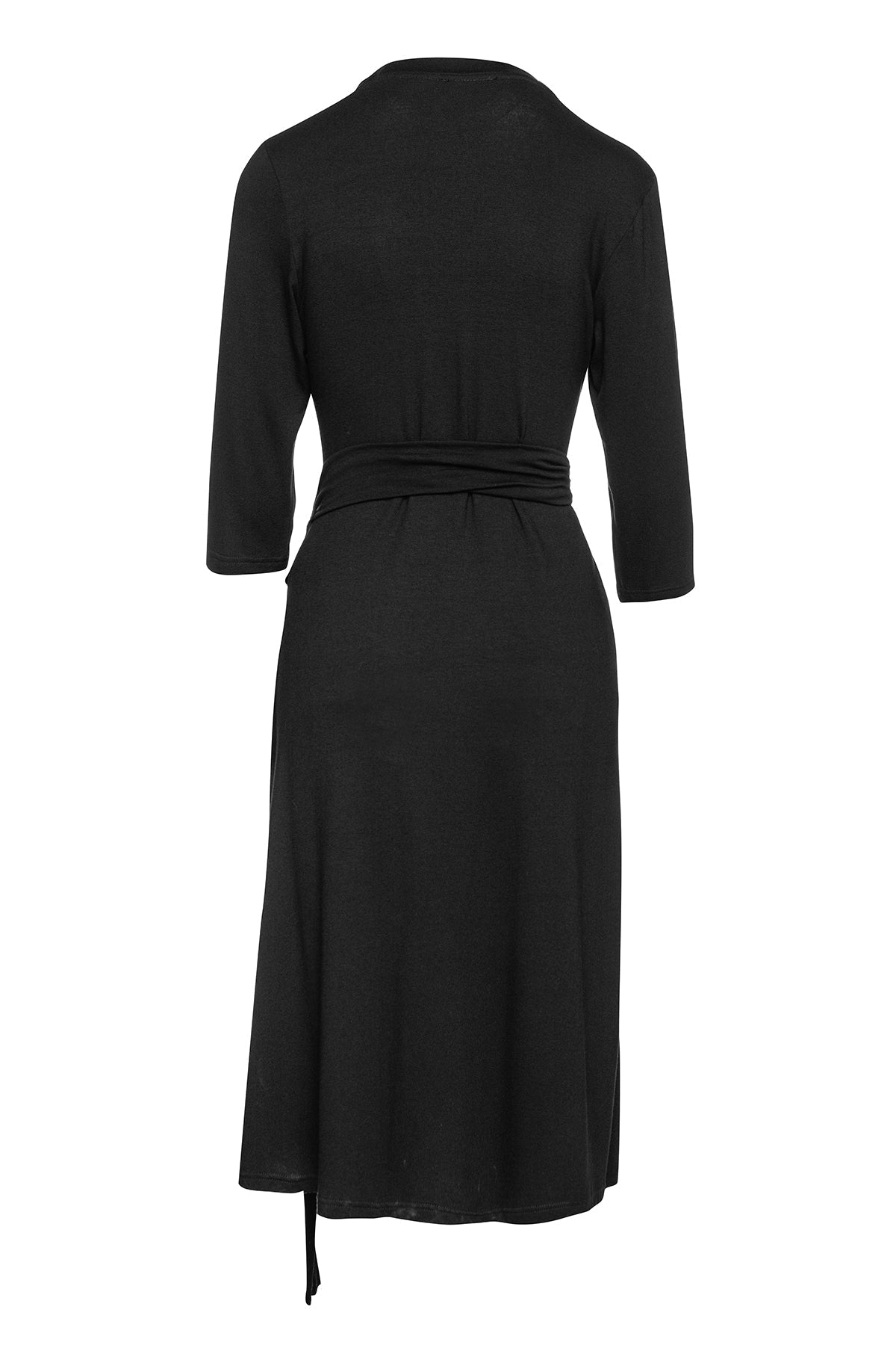 Black Empire Line Dress with Belt-Conquista-36-Urbanheer