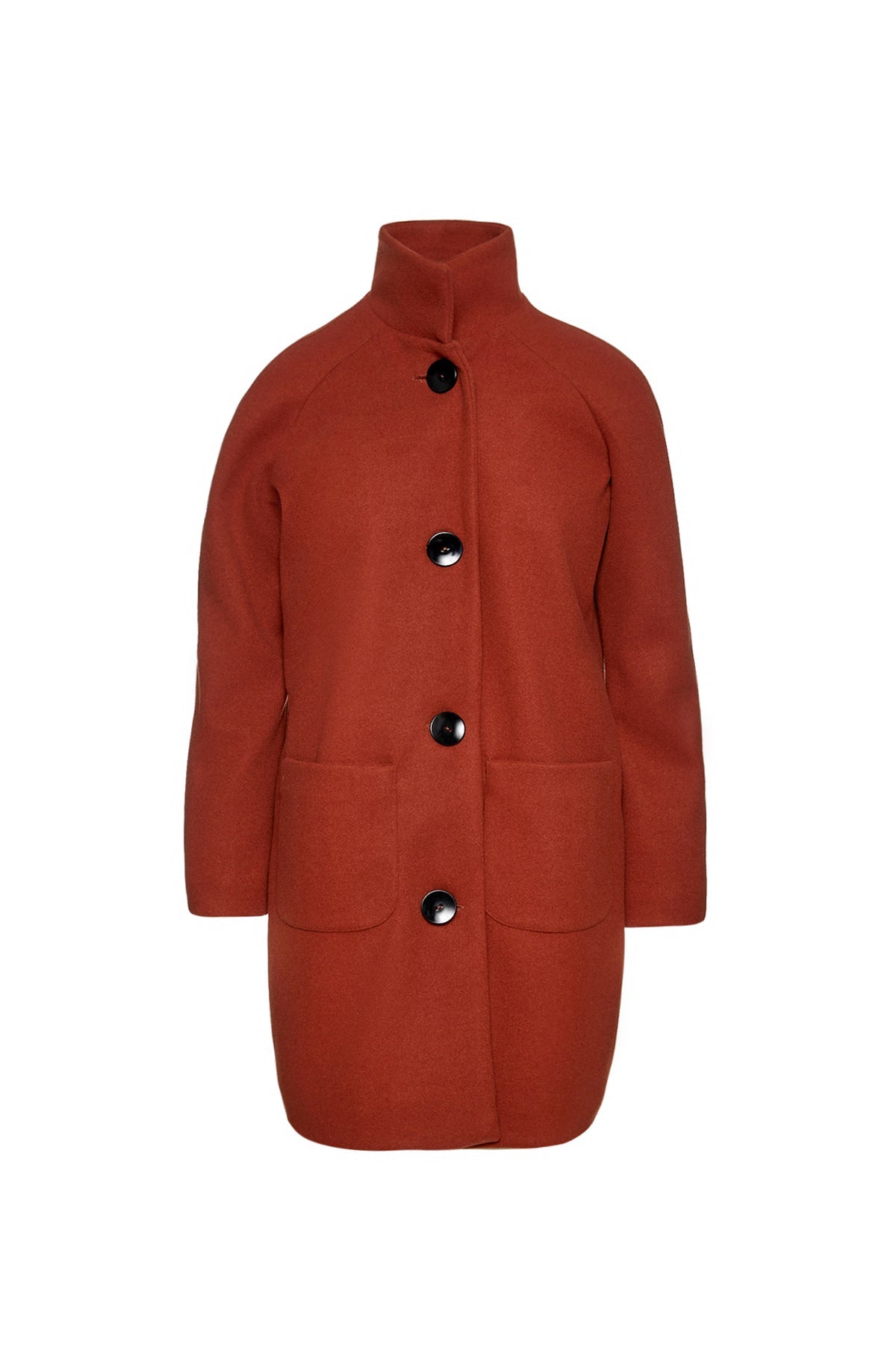 Faux Mouflon Brick Red Coat By Conquista Fashion-Conquista-XL-Urbanheer