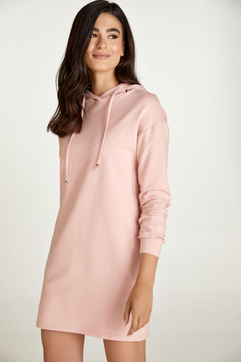Pink Hooded Mini Dress-Conquista-M-Urbanheer