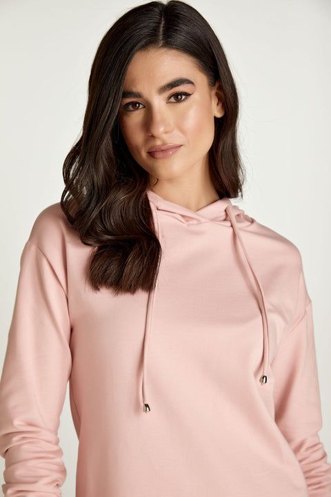 Pink Hooded Mini Dress-Conquista-M-Urbanheer