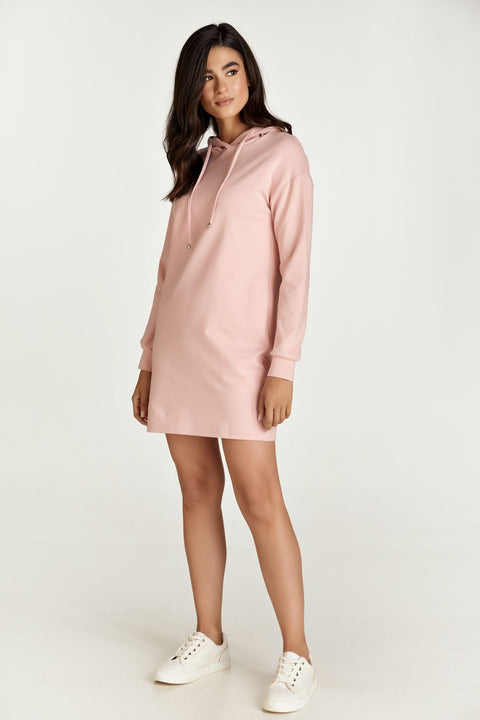 Pink Hooded Mini Dress-Conquista-M-Urbanheer