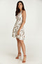 Ecru Floral Empire Line Mini Dress-Conquista-S-Urbanheer