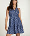 Indigo Floral Empire Line Mini Dress-Conquista-S-Urbanheer