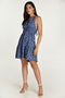 Indigo Floral Empire Line Mini Dress-Conquista-S-Urbanheer