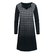 Straight Jacquard Detail Long Sleeve Knit Dress-Conquista-38-Urbanheer
