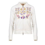 Ecru Zip Cardigan With Pouch Pockets-cardigan-Conquista-S-Urbanheer