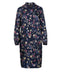 Floral Print Long Sleeve Dress with Tie Collar-Conquista-42-100%viscose-Urbanheer
