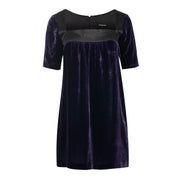 Short Sleeve Empire Line Silk Rayon Velvet Dress-Conquista-38-82%rayon-18%silk-Urbanheer