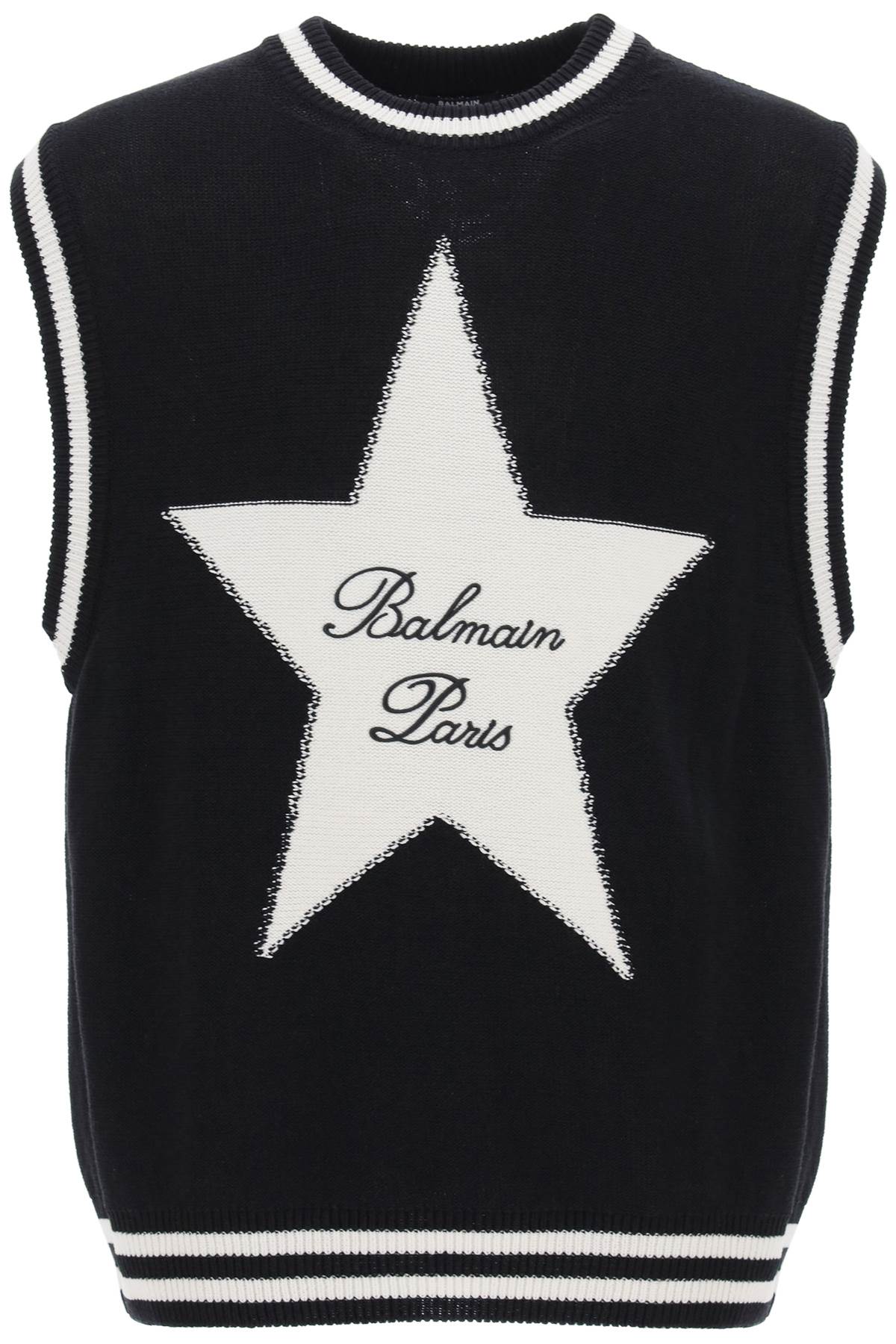 Balmain Vest With Star Intarsia-Balmain-L-Urbanheer