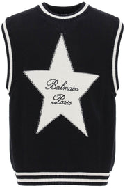 Balmain Vest With Star Intarsia-Balmain-L-Urbanheer