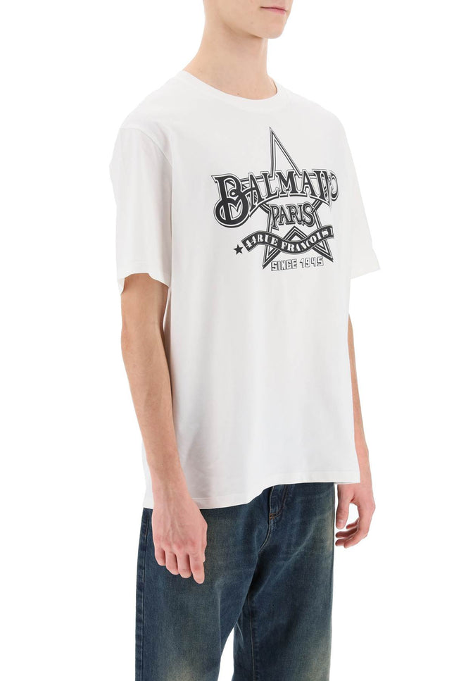 Balmain Crew-Neck T-Shirt With Logo Print-Balmain-Urbanheer