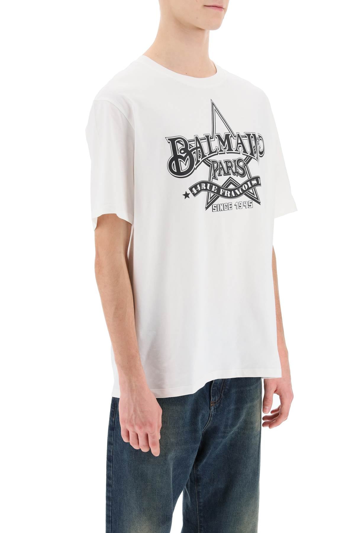 Balmain Crew-Neck T-Shirt With Logo Print-Balmain-L-Urbanheer
