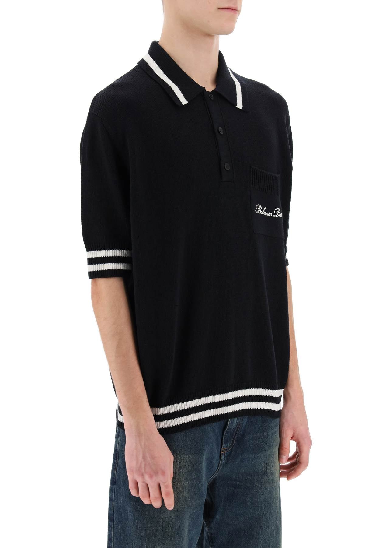 Balmain Knitted Polo Shirt-Balmain-L-Urbanheer