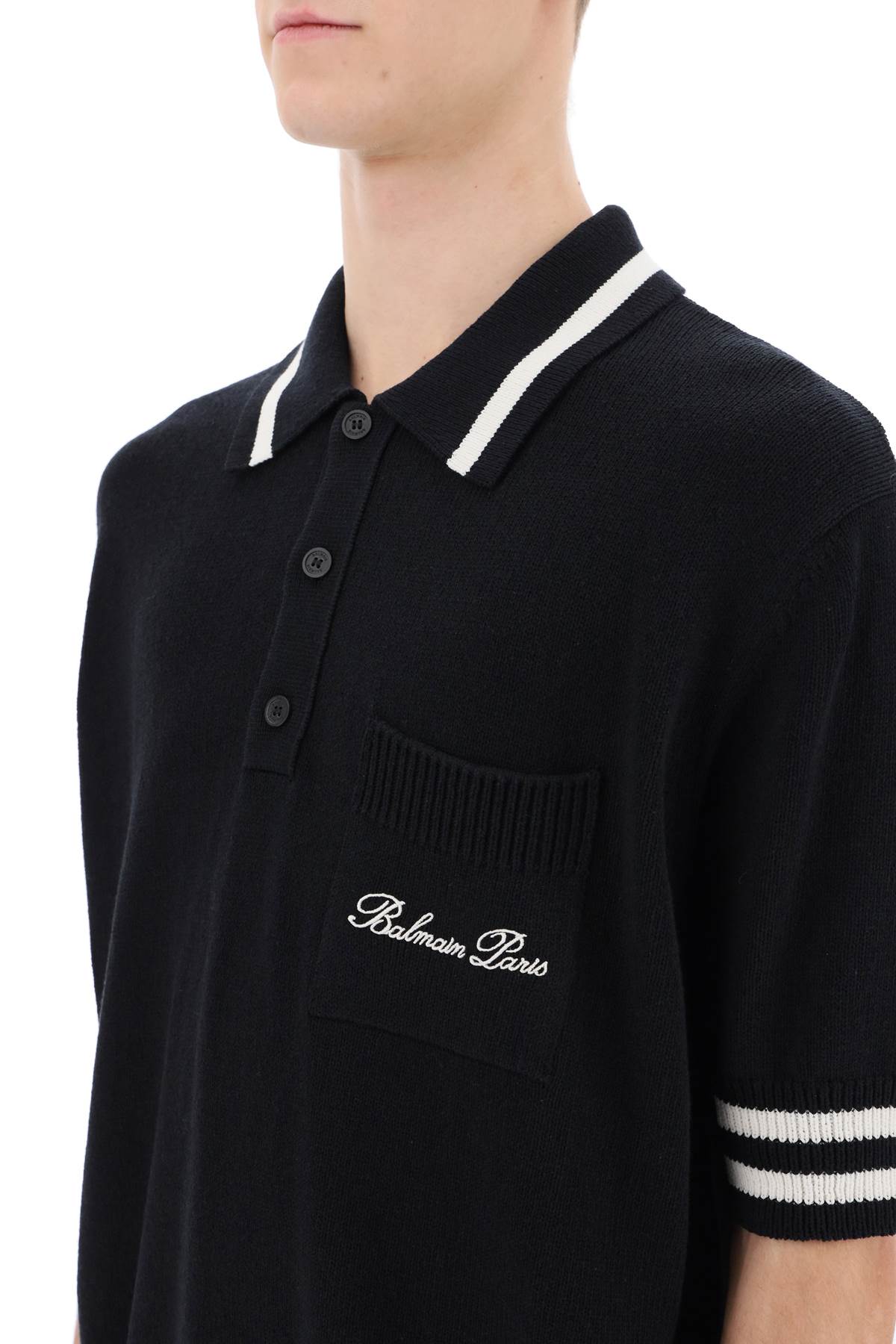 Balmain Knitted Polo Shirt-Balmain-L-Urbanheer