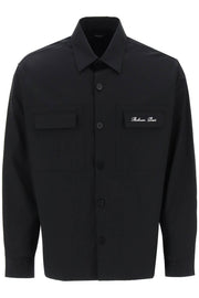 Balmain Overshirt With Logo Embroidery-Balmain-40-Urbanheer