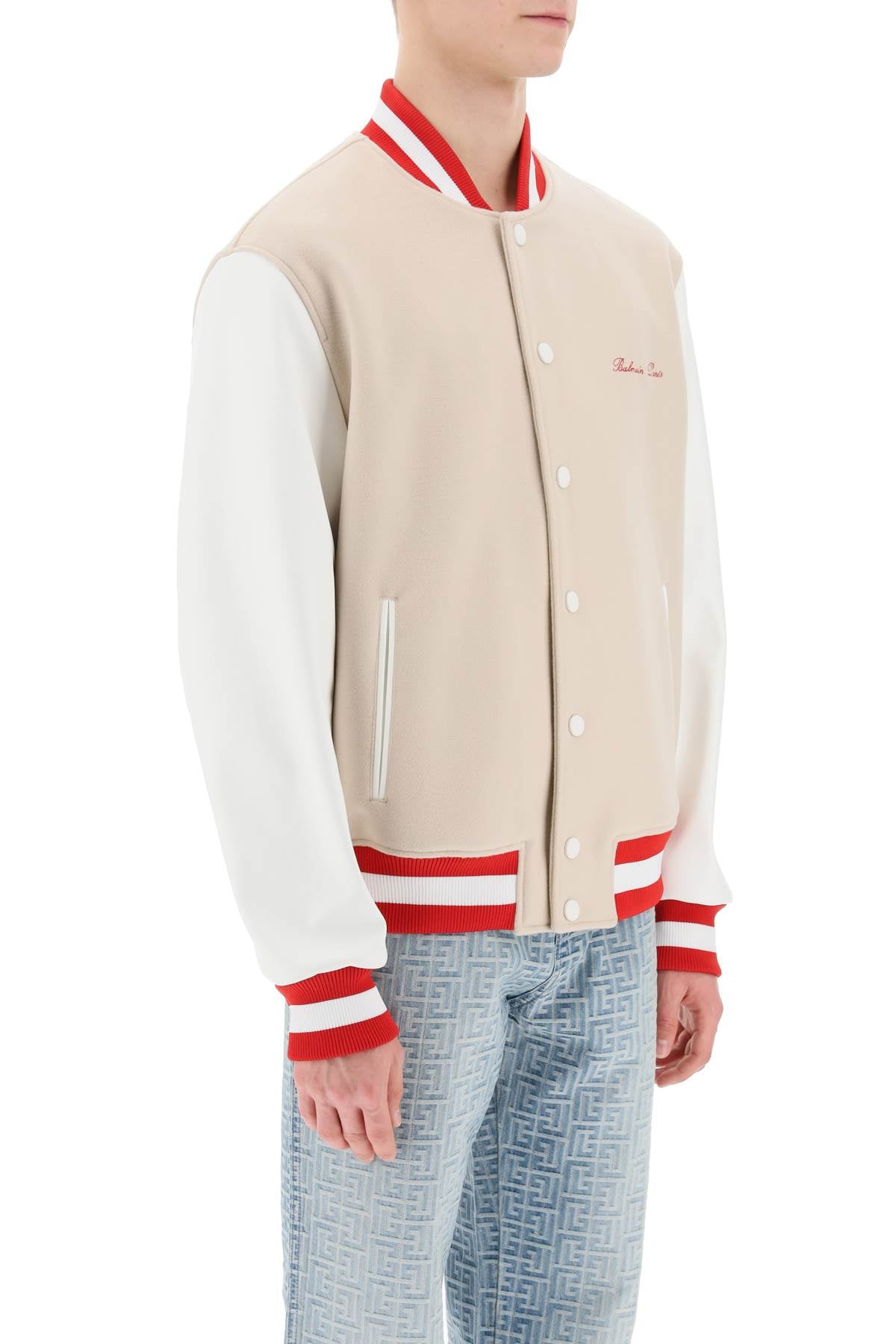 Balmain Bomber Jacket With Logo Embroidery-Balmain-48-Urbanheer