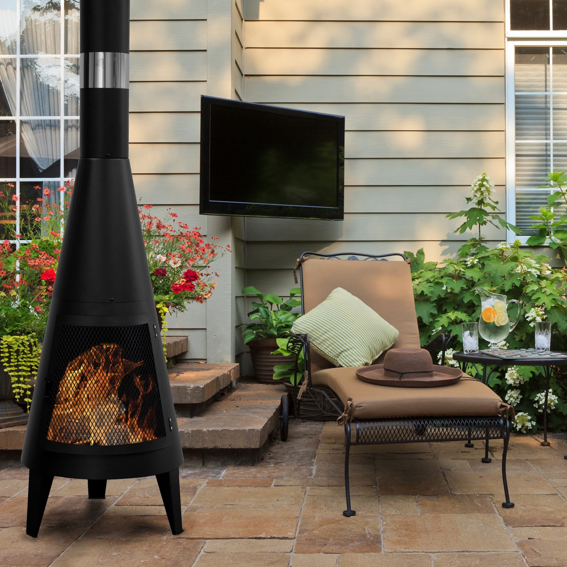 Modern Mesh Chiminea Fireplace-EP LIGHT-Urbanheer