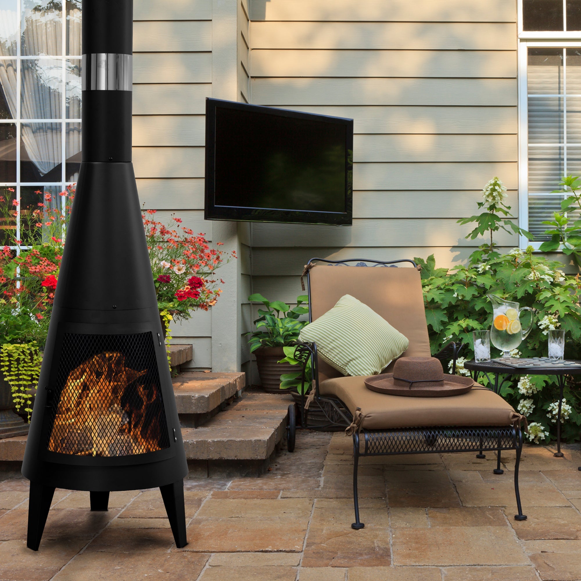 Modern Mesh Chiminea Fireplace-EP LIGHT-Urbanheer