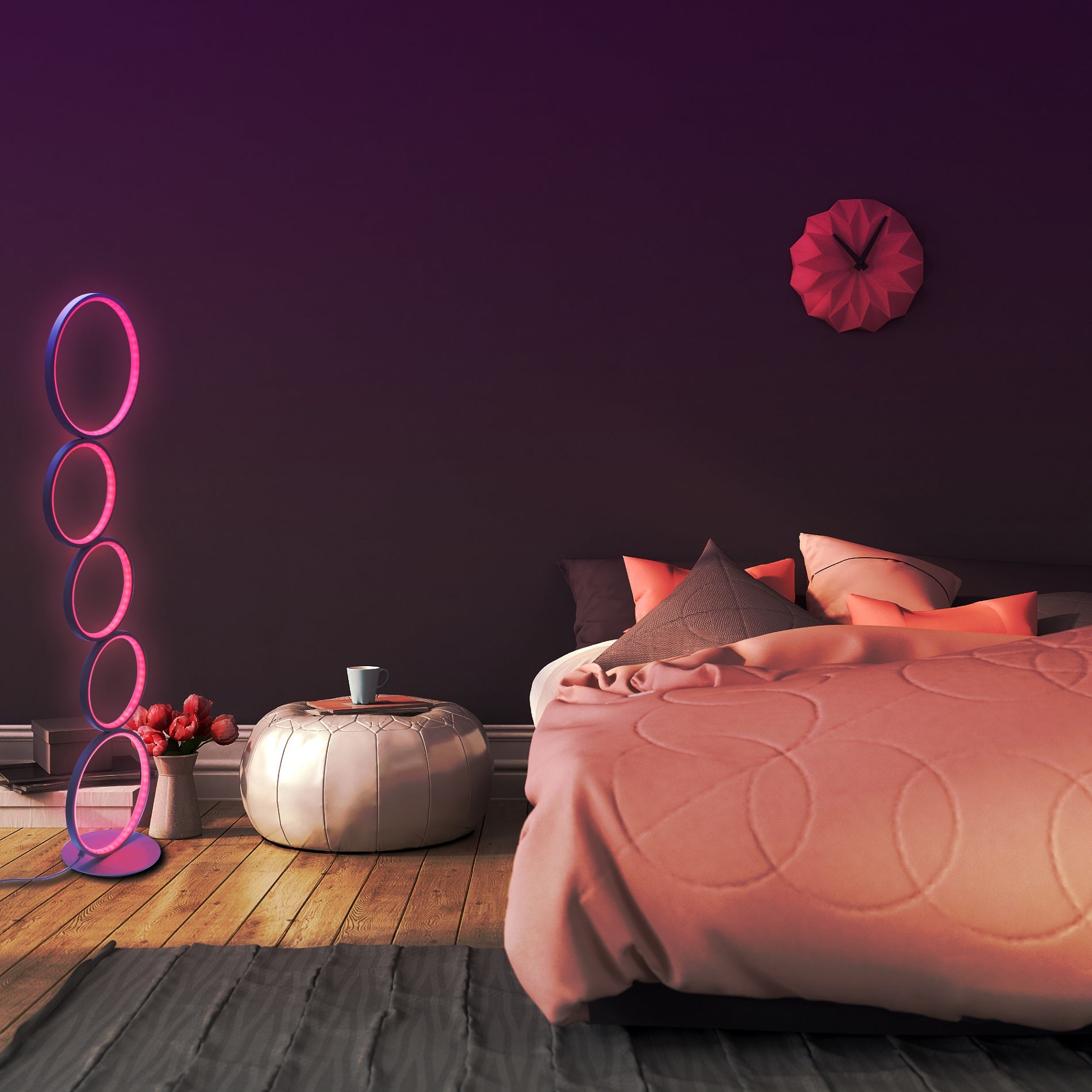 Rgb Minimalist Circular Floor Lamp-EP LIGHT-Urbanheer